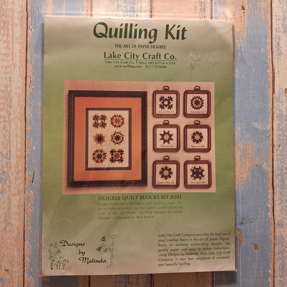 Quilling Kit Lake City Craft Co Filigree Quilt Block Kit Paper Art #201 New